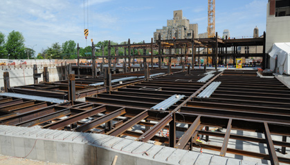 Steel erection began in March 2015