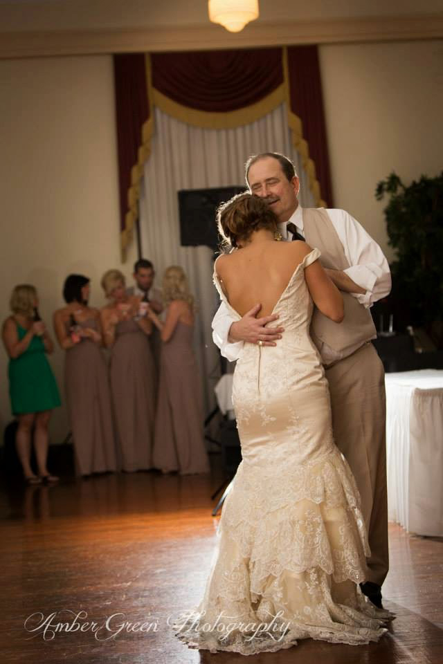 Jim Svoboda dancing with his daughter at her wedding after surgery.