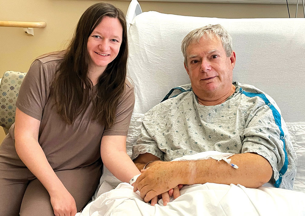 Erica Beger and her father, Perry Beger, after her donation surgery and his kidney transplant