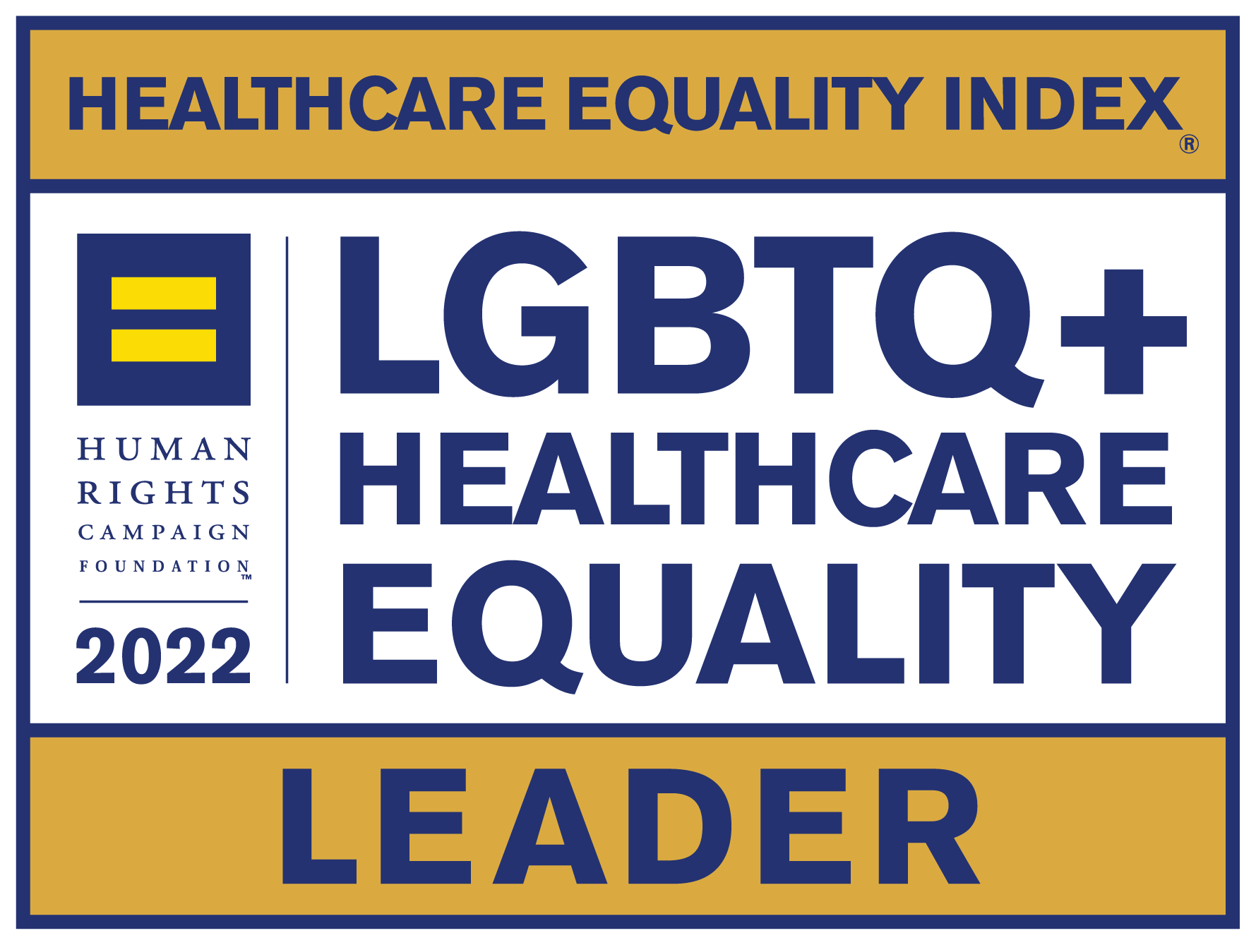 Human Rights Campaign LGBTQ Healthcare Equality Index Leader badge