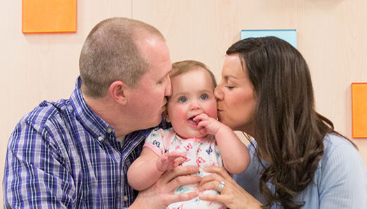 Audra, prenatally diagnosed at 13 weeks with a sacrococcygeal teratoma.