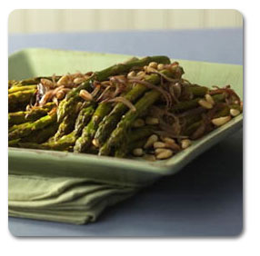 Roasted Asparagus with Pine Nuts